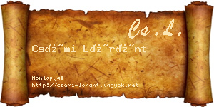 Csémi Lóránt névjegykártya